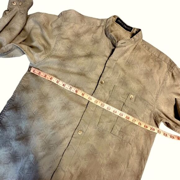 Pale Green Jhane Barnes Grandad or band Collar long sleeve shirt Size Small - Picture 10 of 11